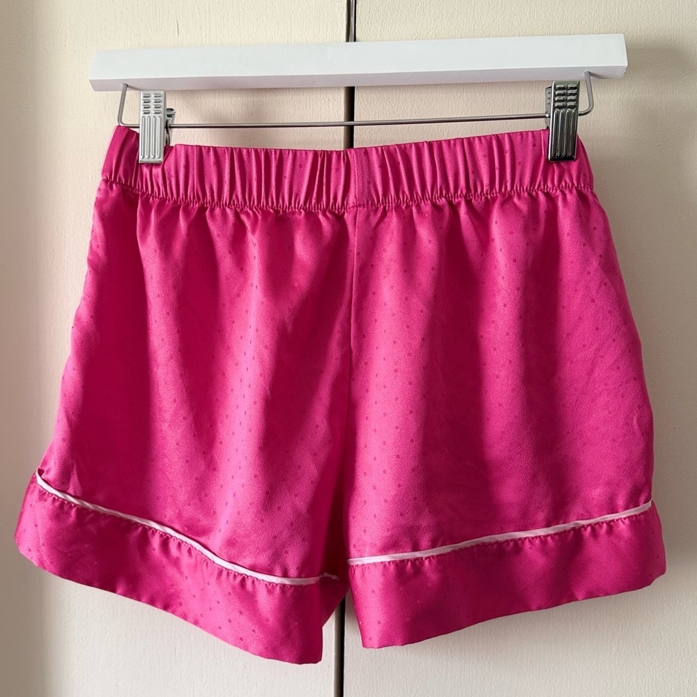 Victoria's Secret Pink Satin Pajama Shorts with Sparkly V Emblem & Polka Dots - Picture 4 of 5